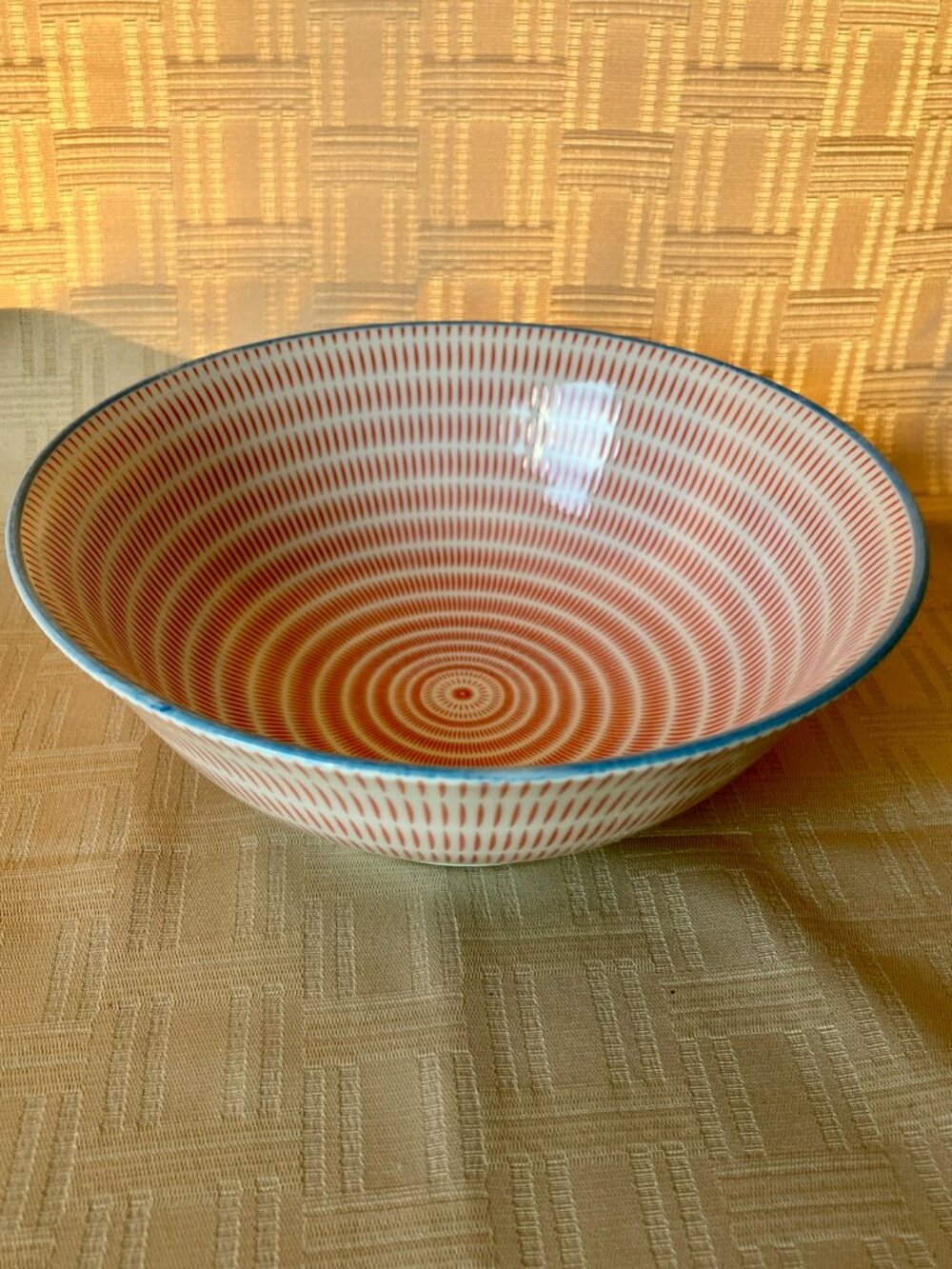 Japanese 7.5" Rice Soup Noodle Udon Bowl Red Tokusa Sendan Made in Japan